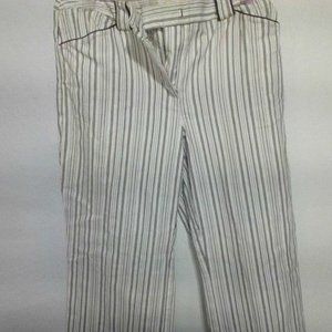 Ann Taylor 8P Brown Striped Pants Wide Leg